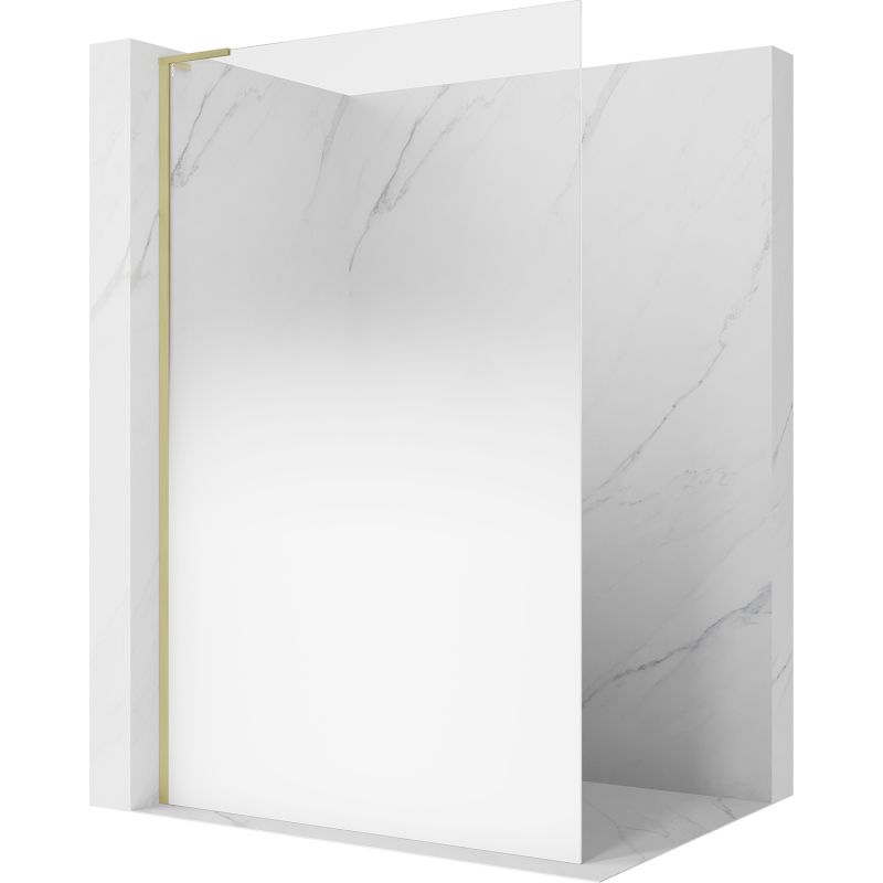 Mexen Kioto L sprchová stěna Walk-in 90 x 200 cm, bílá ombré 8 mm, zlatá kartáčovaná - 800-090-103-55-86