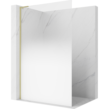 Mexen Kioto L sprchová stěna Walk-in 90 x 200 cm, bílá ombré 8 mm, zlatá kartáčovaná - 800-090-103-55-86