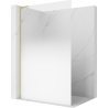 Mexen Kioto L sprchová stěna Walk-in 90 x 200 cm, bílá ombré 8 mm, zlatá kartáčovaná - 800-090-103-55-86
