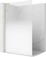 Mexen Kioto L sprchová stěna Walk-in 100 x 200 cm, bílá ombre 8 mm, zlatá kartáčovaná - 800-100-103-55-86