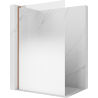 Mexen Kioto L sprchová stěna Walk-in 90 x 200 cm, bílá ombre 8 mm, růžové zlato - 800-090-103-60-86