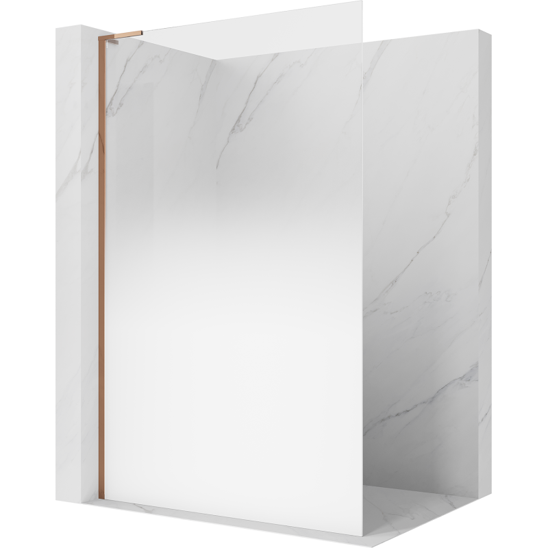 Mexen Kioto L sprchová zástěna Walk-in 110 x 200 cm, bílá ombre 8 mm, růžové zlato - 800-110-103-60-86