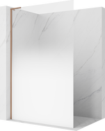 Mexen Kioto L sprchová stěna Walk-in 70 x 200 cm, bílá ombre 8 mm, kartáčovaná měď - 800-070-103-65-86
