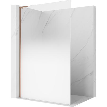 Mexen Kioto L sprchová stěna Walk-in 90 x 200 cm, bílá ombre 8 mm, kartáčovaná měď - 800-090-103-65-86