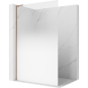 Mexen Kioto L sprchová stěna Walk-in 90 x 200 cm, bílá ombre 8 mm, kartáčovaná měď - 800-090-103-65-86