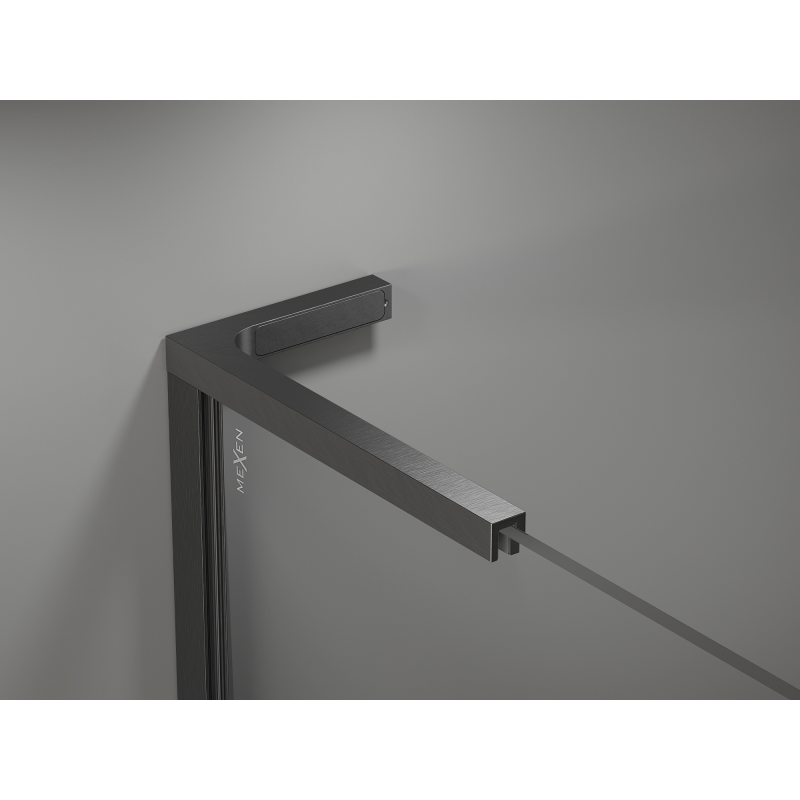 Mexen Kioto L sprchová stěna Walk-in 80 x 200 cm, bílý ombre 8 mm, kartáčovaný gun gray - 800-080-103-66-86
