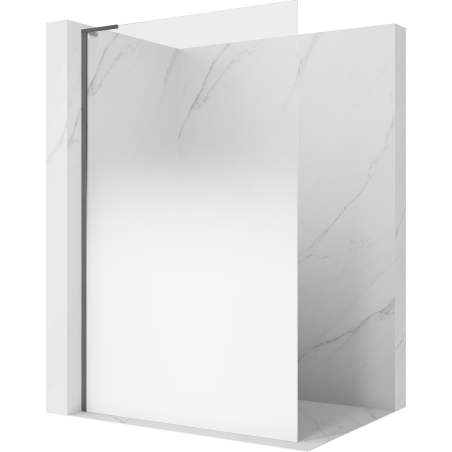 Mexen Kioto L sprchová stěna Walk-in 80 x 200 cm, bílý ombre 8 mm, kartáčovaný gun gray - 800-080-103-66-86