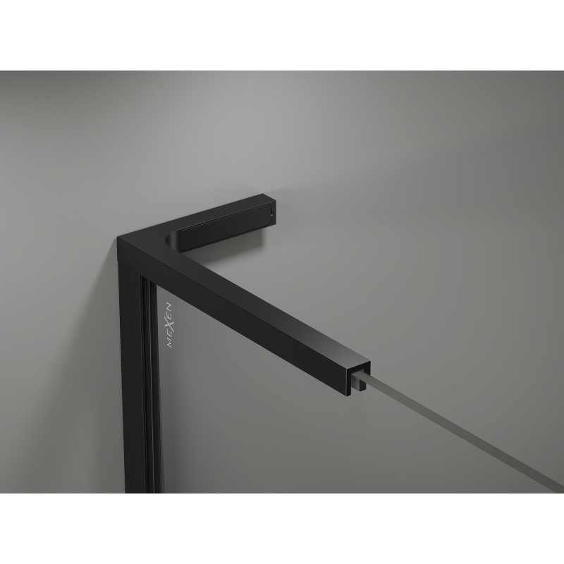 Mexen Kioto L sprchová stěna Walk-in 90 x 200 cm, bílý ombre 8 mm, černá - 800-090-103-70-86