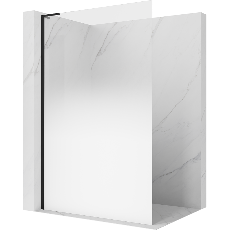 Mexen Kioto L sprchová stěna Walk-in 110 x 200 cm, bílá ombre 8 mm, černá - 800-110-103-70-86