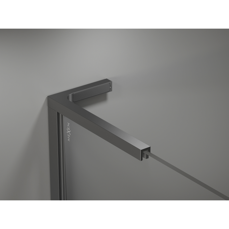 Mexen Kioto L sprchová stěna Walk-in 70 x 200 cm, bílá ombre 8 mm, gun metal - 800-070-103-95-86