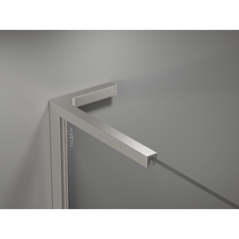 Mexen Kioto L sprchová stěna Walk-in 90 x 200 cm, bílý ombre 8 mm, kartáčovaný nikl - 800-090-103-97-86