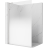 Mexen Kioto L sprchová stěna Walk-in 90 x 200 cm, bílý ombre 8 mm, kartáčovaný nikl - 800-090-103-97-86