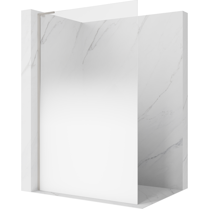 Mexen Kioto L sprchová stěna Walk-in 100 x 200 cm, ombre bílá 8 mm, kartáčovaný nikl - 800-100-103-97-86