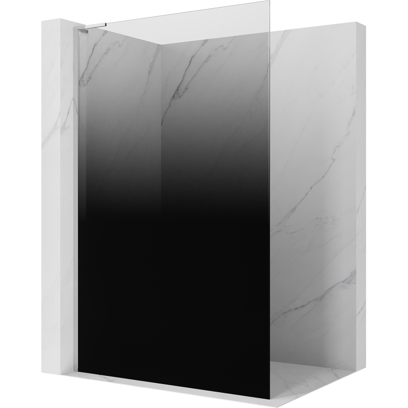 Mexen Kioto L sprchová stěna Walk-in 90 x 200 cm, černý ombre 8 mm, chrom - 800-090-103-01-76