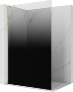 Mexen Kioto L sprchová stěna Walk-in 80 x 200 cm, ombre černá 8 mm, zlatá - 800-080-103-50-76