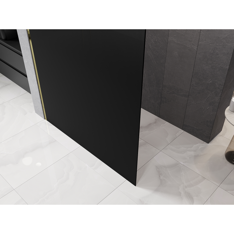 Mexen Kioto L sprchová stěna Walk-in 90 x 200 cm, ombre černá 8 mm, zlatá - 800-090-103-50-76