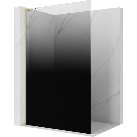 Mexen Kioto L sprchová stěna Walk-in 120 x 200 cm, černé ombré 8 mm, zlatá - 800-120-103-50-76