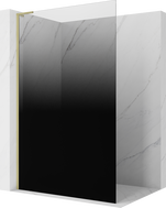 Mexen Kioto L sprchová zástěna Walk-in 120 x 200 cm, černá ombré 8 mm, zlatá kartáčovaná - 800-120-103-55-76
