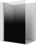 Mexen Kioto L sprchová stěna Walk-in 70 x 200 cm, černý ombre 8 mm, růžové zlato - 800-070-103-60-76