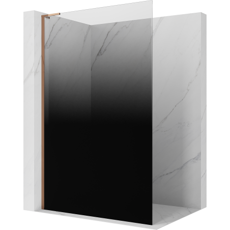 Mexen Kioto L sprchová stěna Walk-in 90 x 200 cm, černá ombre 8 mm, růžové zlato - 800-090-103-60-76