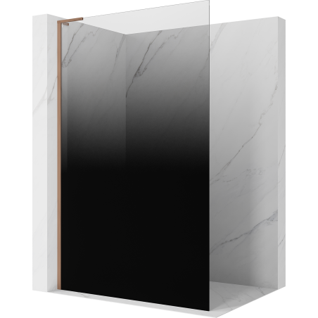 Mexen Kioto L sprchová stěna Walk-in 80 x 200 cm, černé ombre 8 mm, kartáčovaná měď - 800-080-103-65-76