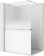 Mexen Kioto+ sprchová stěna s policí Walk-in 80 x 200 cm, bílý ombre 8 mm, chrom - 800-080-121-01-86