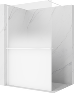 Mexen Kioto+ sprchová stěna s poličkou Walk-in 120 x 200 cm, bílý ombre 8 mm, bílá - 800-120-121-20-86