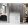 Mexen Kioto+ sprchová stěna s poličkou Walk-in 150 x 200 cm, bílý ombre 8 mm, zlatý kartáčovaný - 800-150-121-55-86