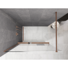 Mexen Kioto+ sprchová stěna s poličkou Walk-in 90 x 200 cm, bílá ombre 8 mm, kartáčovaná měď - 800-090-121-65-86