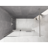 Mexen Kioto+ sprchová stěna s poličkou Walk-in 150 x 200 cm, bílá ombre 8 mm, kartáčovaný nikl - 800-150-121-97-86