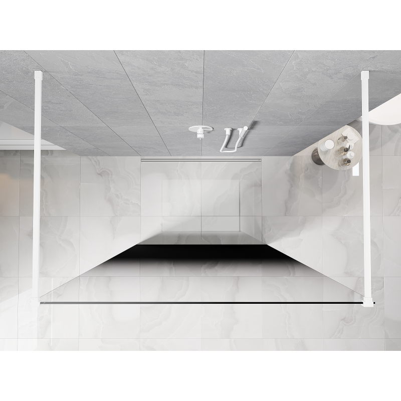Mexen Kioto volně stojící sprchová stěna 150 x 200 cm, ombre černá 8 mm, bílá - 800-150-002-20-76