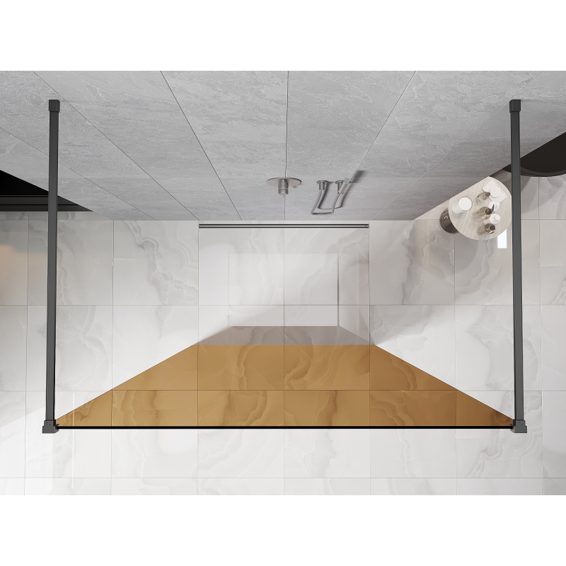Mexen Kioto volně stojící sprchová stěna 110 x 200 cm, bronzová 8 mm, gun metal - 800-110-002-95-32