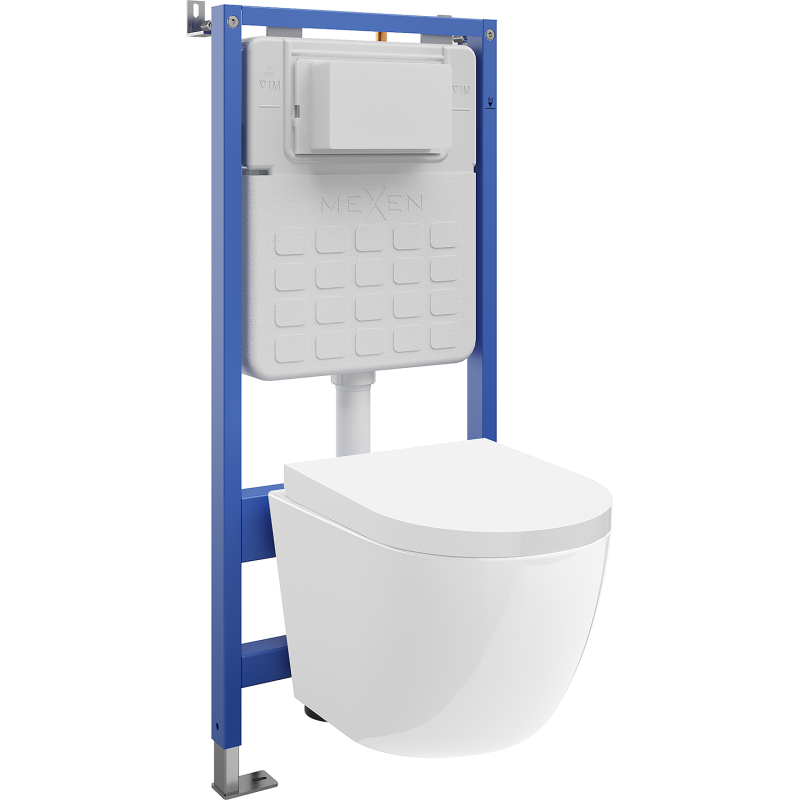 Mexen Lena sada podomítková WC rám pneumatický Tex Air Slim s WC mísou a pomalu sklopnou deskou, bílá - 610030220200A