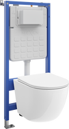 Mexen Lena zapuštěná WC sada pneumatický rám Tex Air Slim s WC mísou a pomalu padajícím sedátkem, bílá