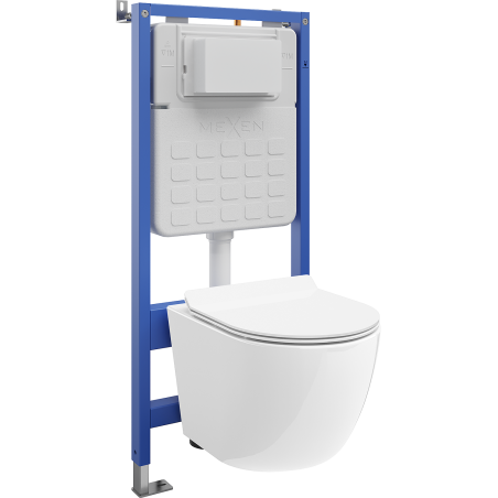 Mexen Lena podomítková WC sada pneumatik Tex Air Slim s WC mísou a pomalu padajícím sedátkem, bílá - 610030224000A