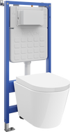 Mexen Rico podomítková WC sada pneumatický rám Tex Air Slim s WC miskou a pomalu uzavíratelným prkénkem, bílá