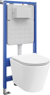 Mexen Rico podomítkový WC set, rám Tex Slim s WC mísou a sedátkem s měkkým uzavíráním, bílý - 610030720500
