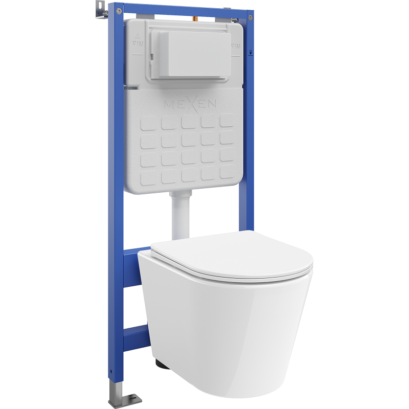 Mexen Rico podomítková WC sada Tex Slim s WC mísou Tornado a pomalu zavírací deskou, bílá - 610030720300T