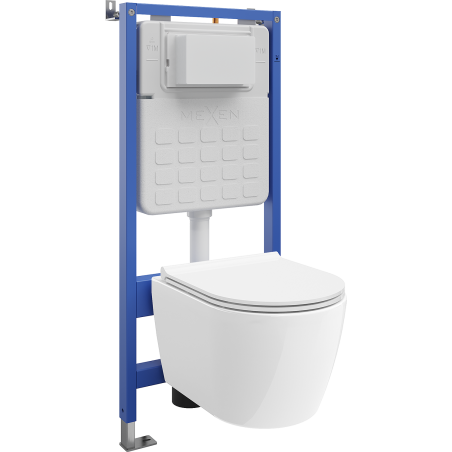 Mexen Carmen podomítková WC sada pneumatik Tex Air Slim s WC mísou a pomalu padajícím sedátkem, bílá - 610030880500A