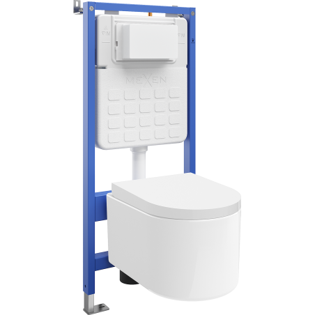Mexen Sofia podomítkový WC set pneumatický rám Tex Air Slim s toaletní mísou Tornado a pomalu klesajícím sedátkem,