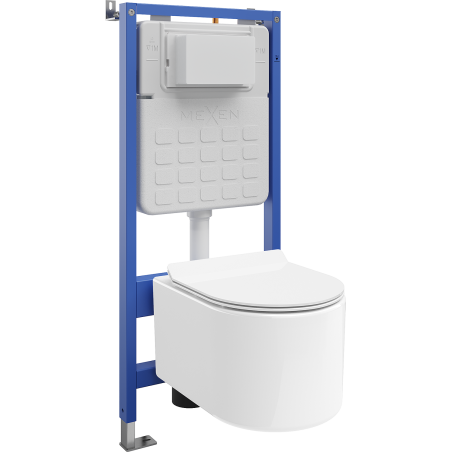 Mexen Sofia skrytý WC set s pneumatickým rámem Tex Air Slim s WC mísou a pomalu padající deskou, bílý - 610030544000A