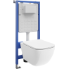 Mexen Timo podomítkový WC set Tex Air Slim s pneumatickým rámem s WC mísou Tornado a pomalu padajícím sedátkem, bílý