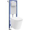 Mexen Rico podomítkový WC set Tex W s úzkým rohem, s WC mísou Tornado a pomalu padajícím sedátkem, bílý