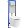 Mexen Rico podomítková sada WC rám úzký, rohový Tex W s WC mísou a pomalu klesající deskou, bílá - 610530724000