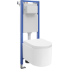 Mexen Sofia podomítková sada WC úzký rám, rohový Tex W s WC mísou a pomalu sklopnou deskou, bílý - 610530540200
