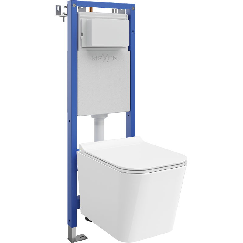 Mexen Teo sada WC pod omítku úzký, rohový Tex W s WC mísou a pomalu padajícím sedátkem, bílá - 610530850700