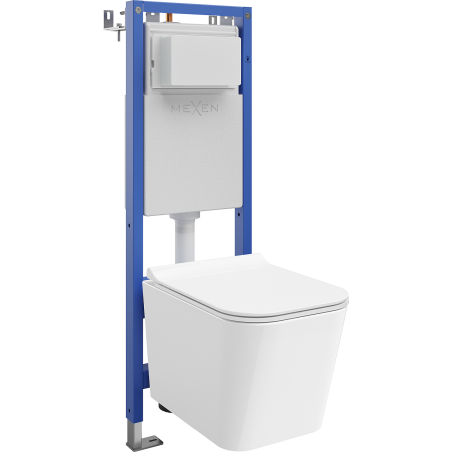 Mexen Teo sada WC pod omítku úzký, rohový Tex W s WC mísou a pomalu padajícím sedátkem, bílá - 610530850700