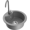 Mexen Diego granitový dřez s baterií Telma, šedý - 6512-71-670200-71