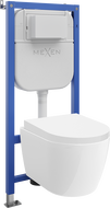 Mexen Carmen podomítkový WC set rám Tex E s WC mísou Tornado a pomalu klesající deskou, bílý - 610930880200T
