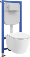 Mexen Carmen podomítková sada WC pneumatická konstrukce Tex Air E s WC mísou Tornado a pomalu padající deskou, bílá